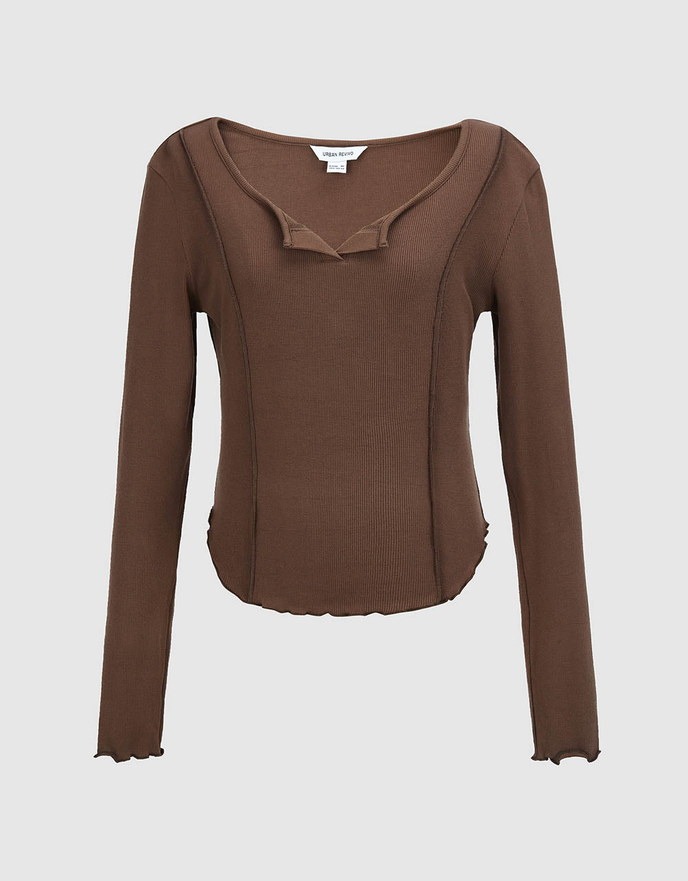 Square-Cut Collar Skinny T-Shirt