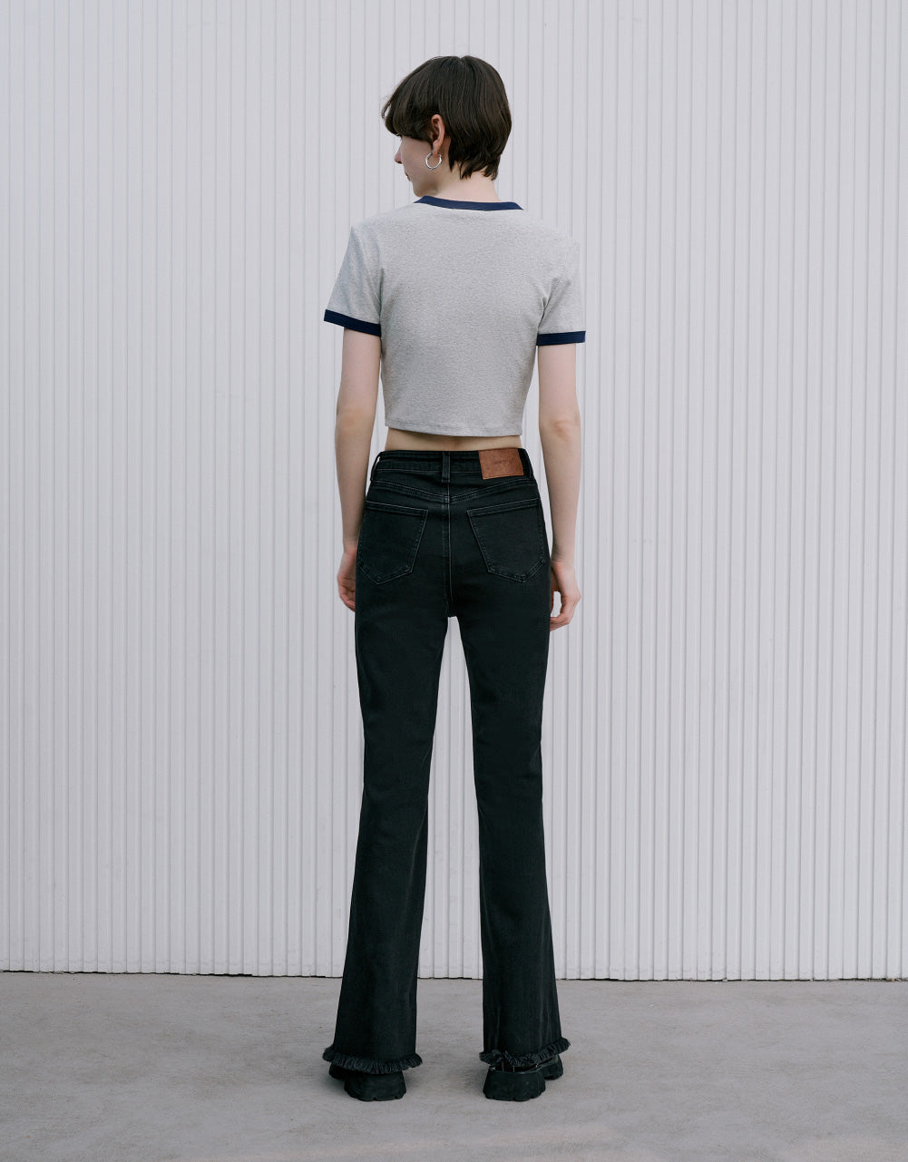 Printed Crew Neck Skinny T-Shirt