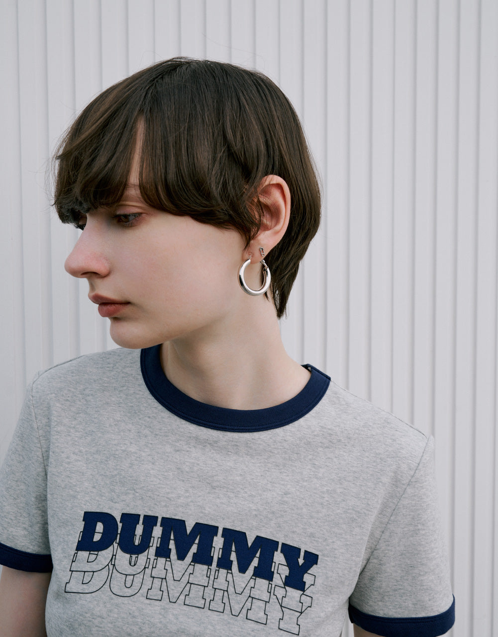 Printed Crew Neck Skinny T-Shirt