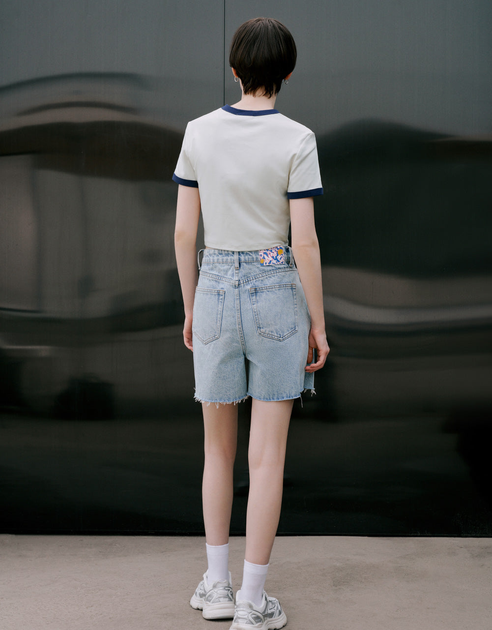 Printed Crew Neck Skinny T-Shirt