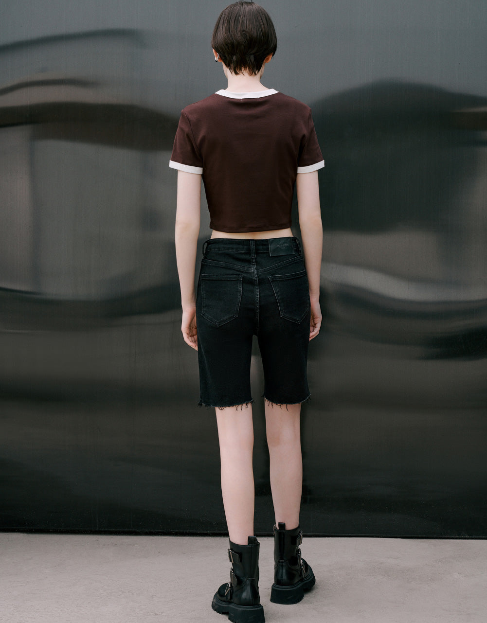 Printed Crew Neck Skinny T-Shirt