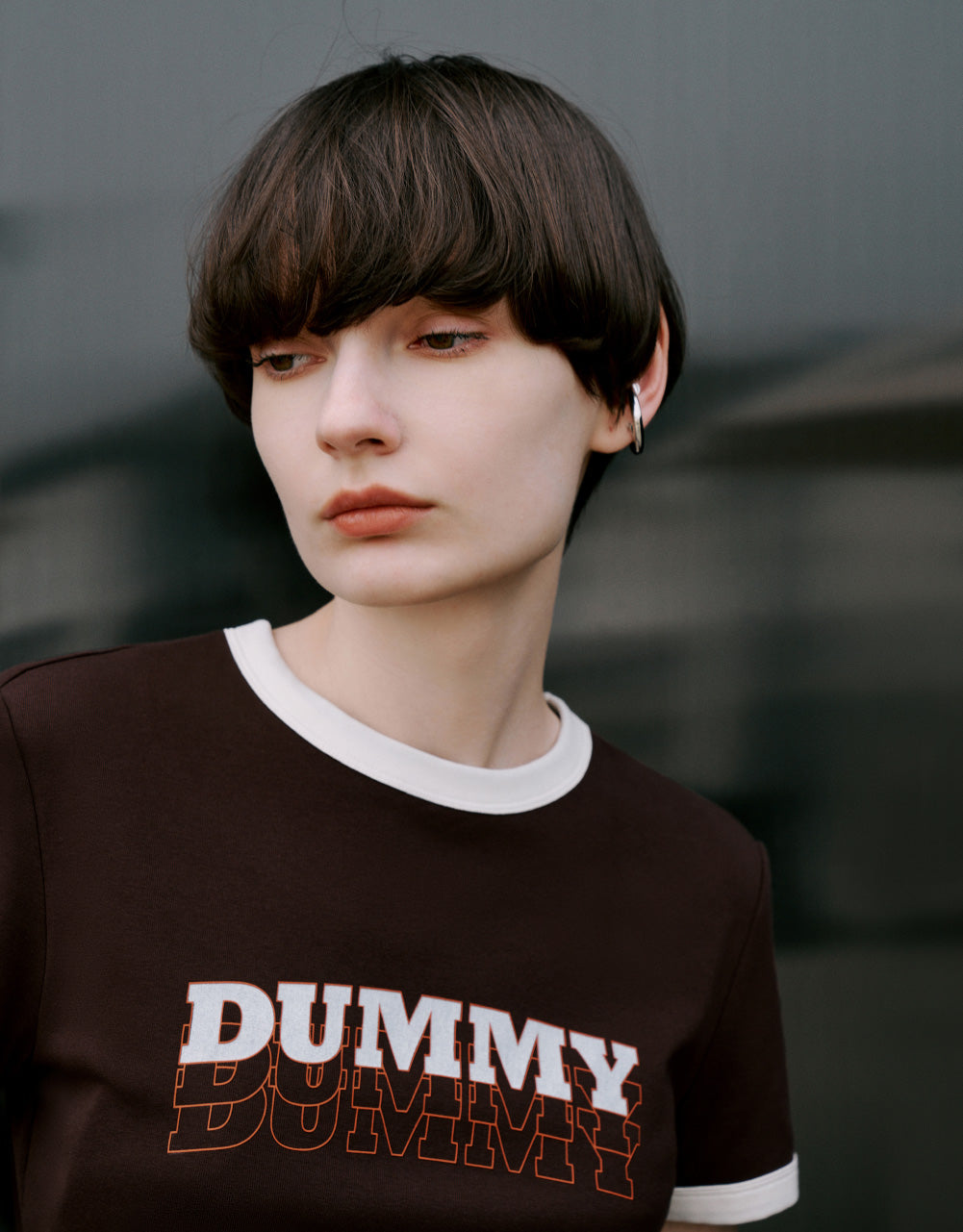 Printed Crew Neck Skinny T-Shirt