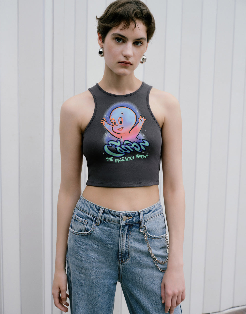 Printed Crop Tank Top