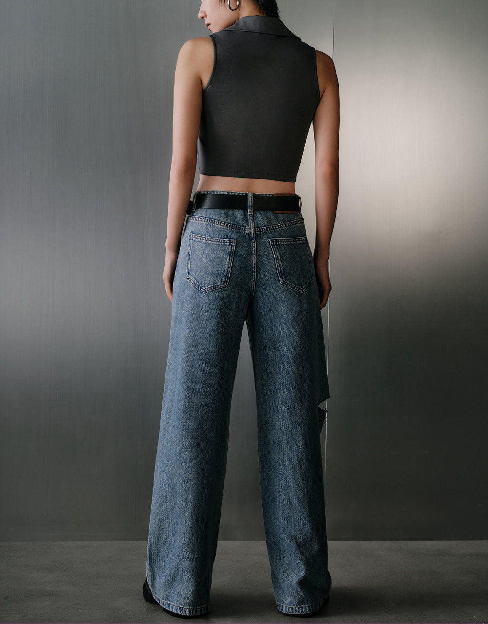 Zipper Front Knitted Vest