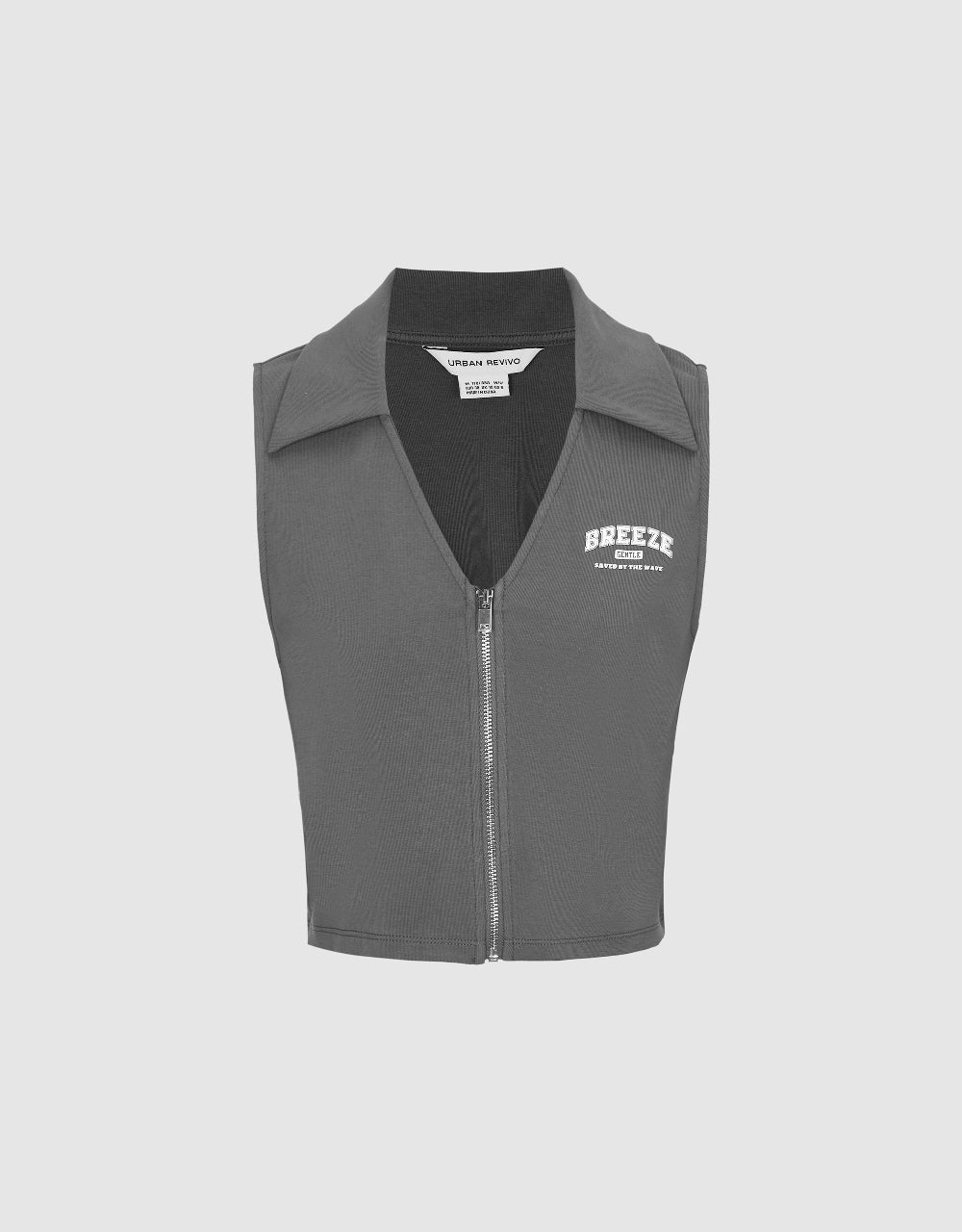 Zipper Front Knitted Vest