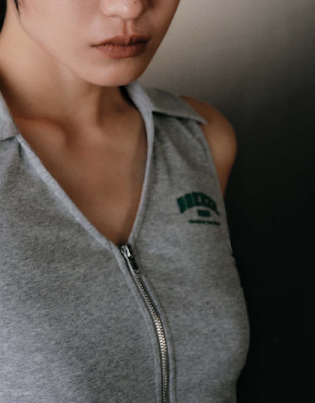 Zipper Front Knitted Vest