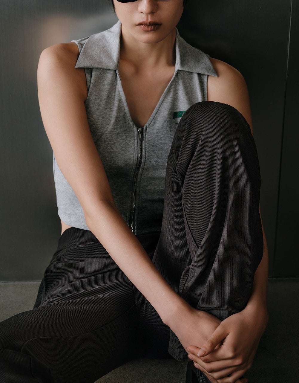 Zipper Front Knitted Vest