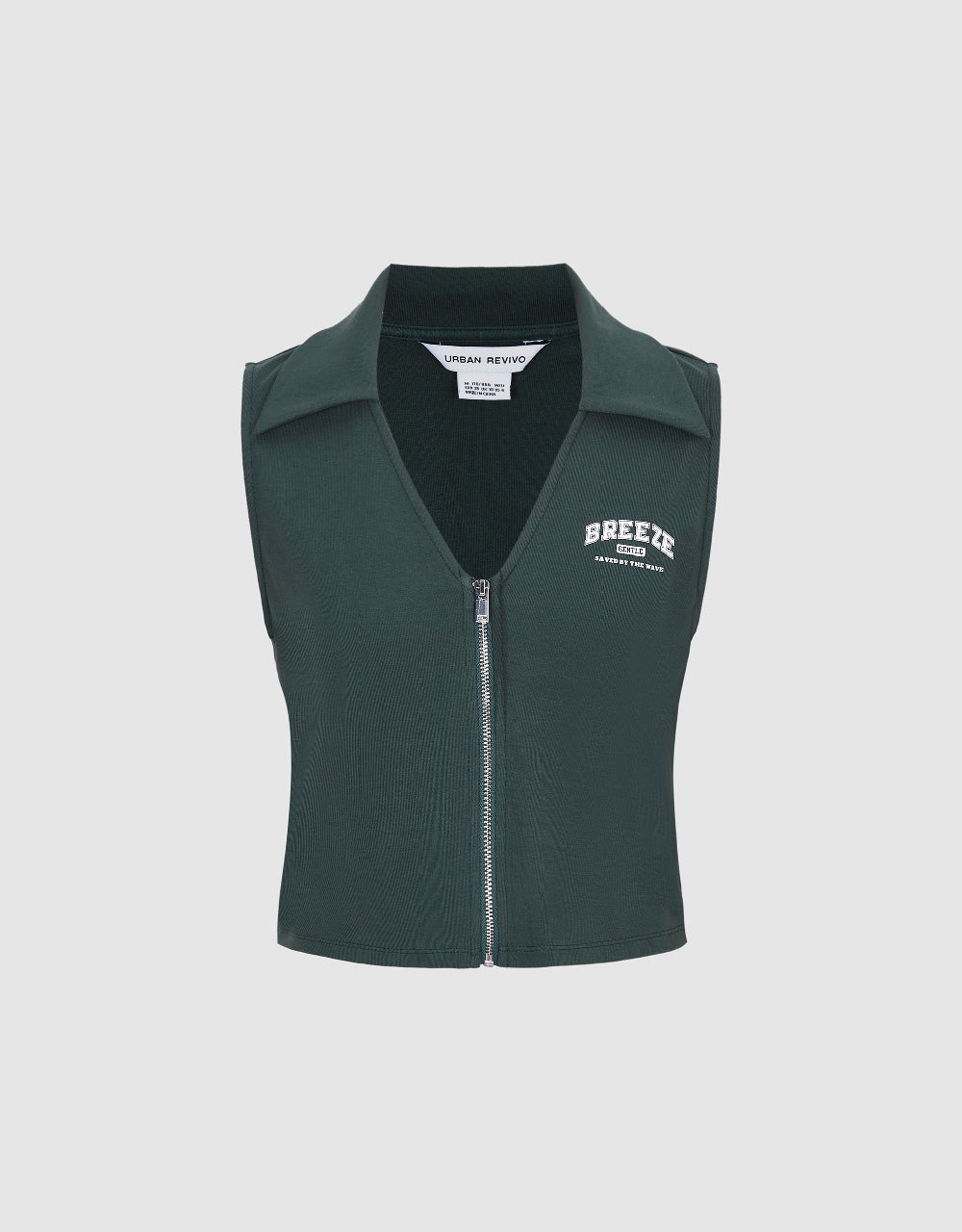 Zipper Front Knitted Vest