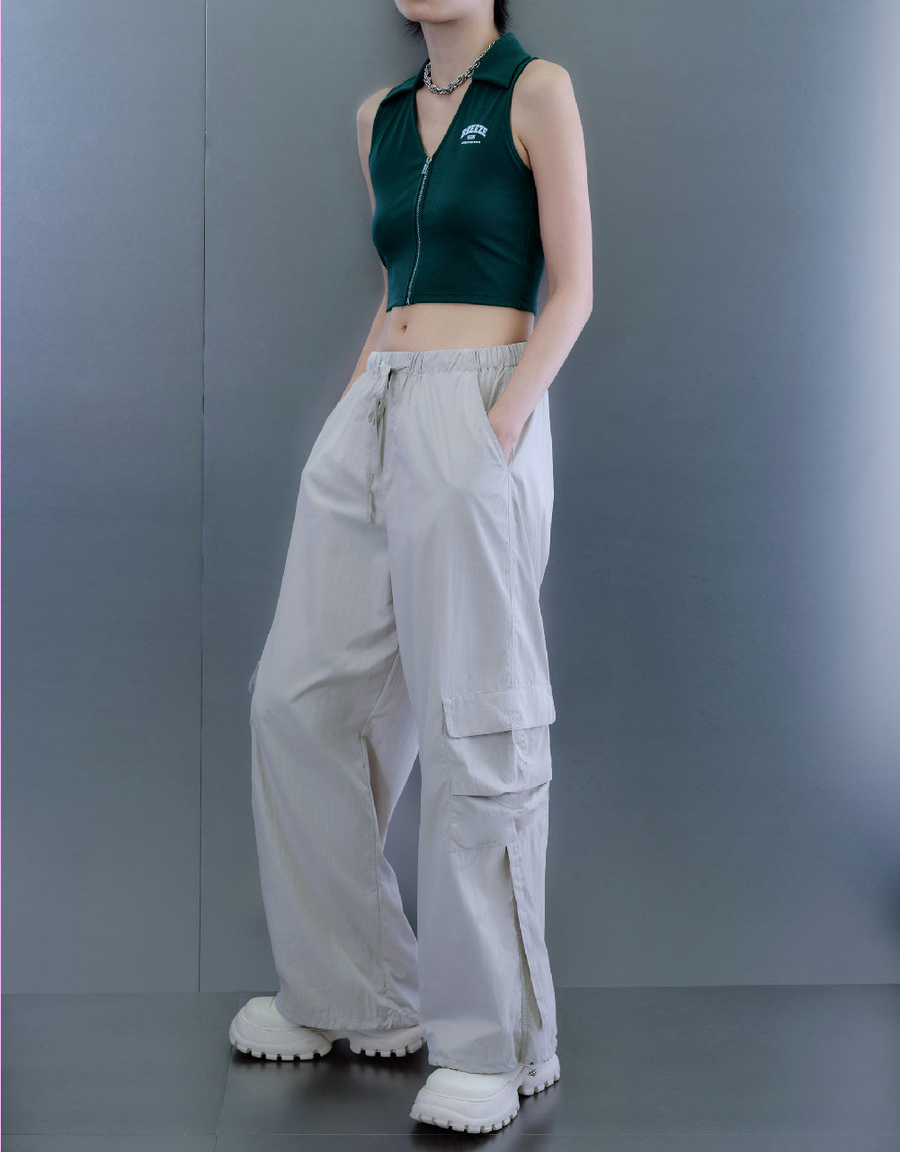 Zipper Front Knitted Vest