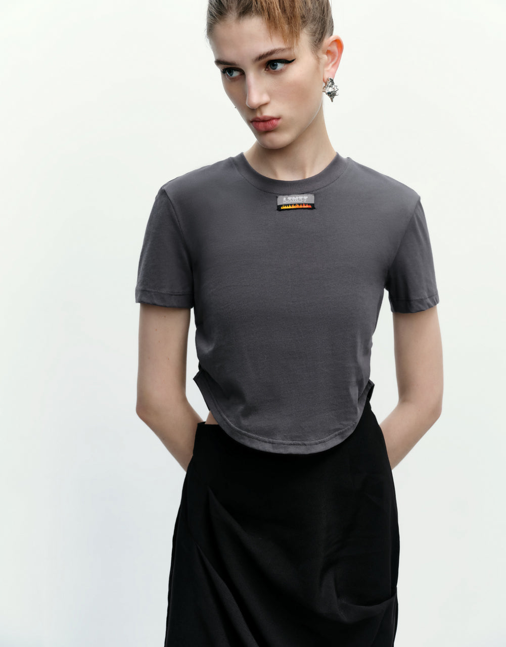 Letter Printed Crew Neck T-Shirt