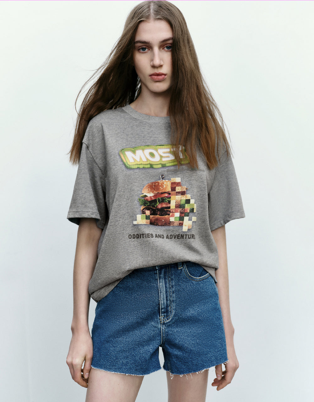 Burger Printed Straight T-Shirt