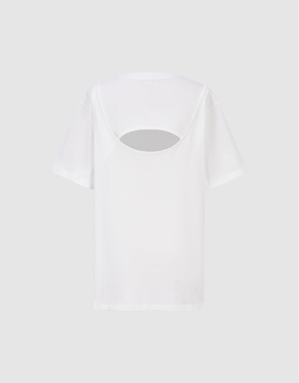 Cut-Out Crew Neck Loose T-Shirt