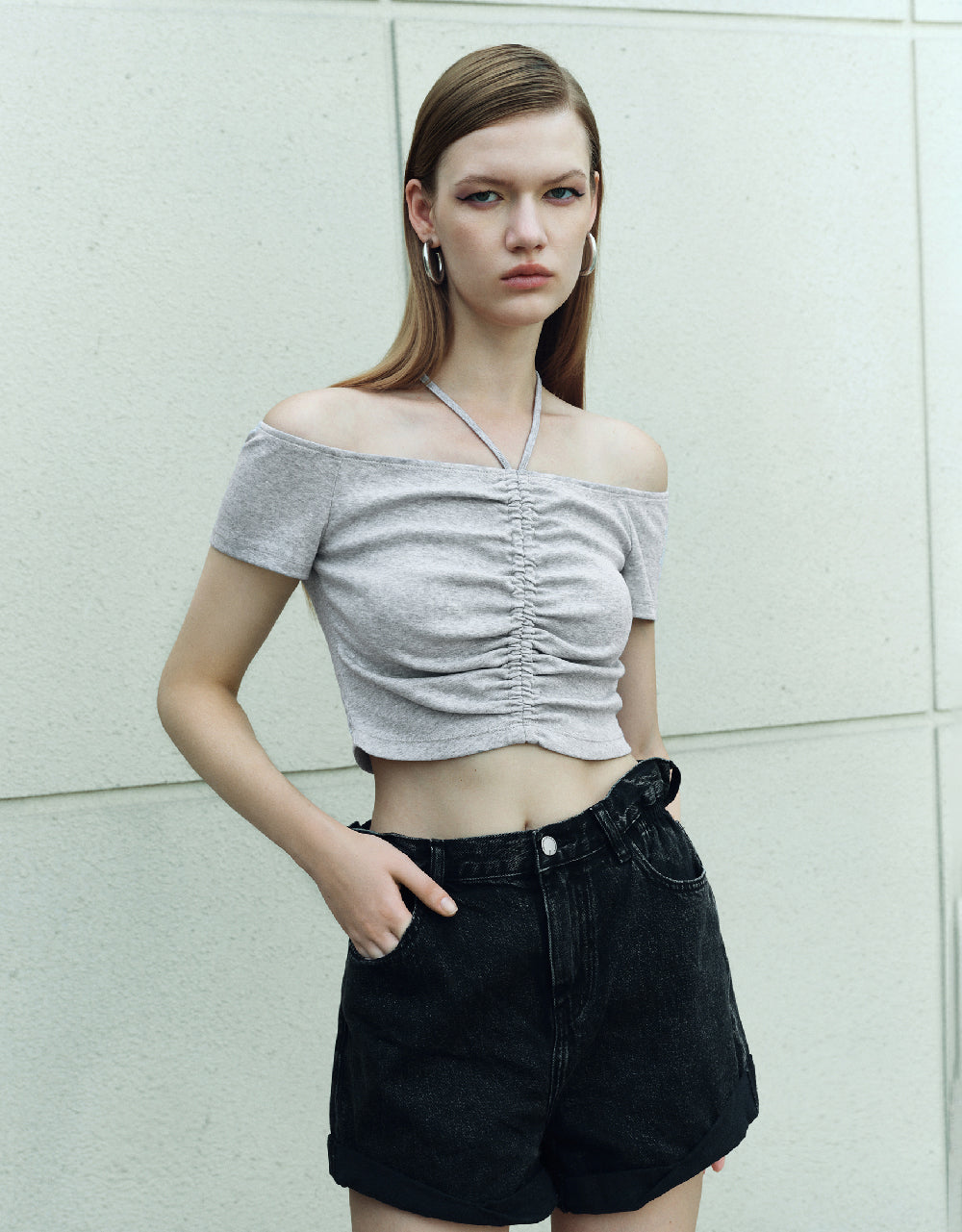 Ruched Skinny T-Shirt