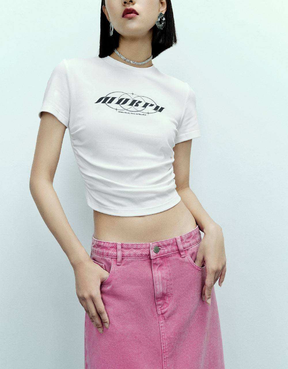 Racer Crew Neck Straight T-Shirt