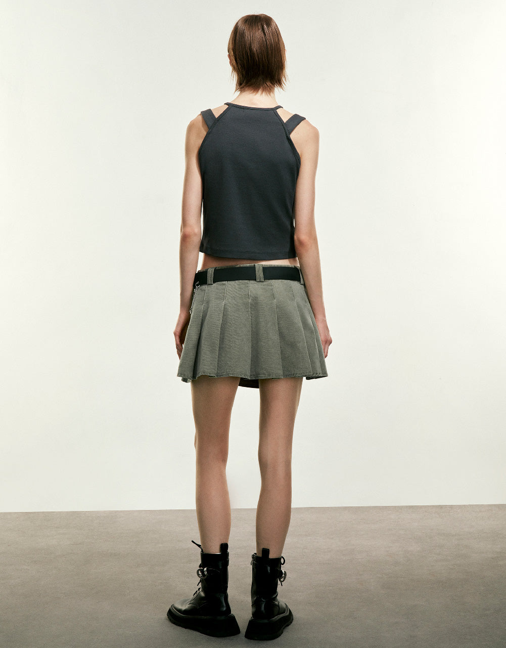 Mini A-Line Skirt With Belt