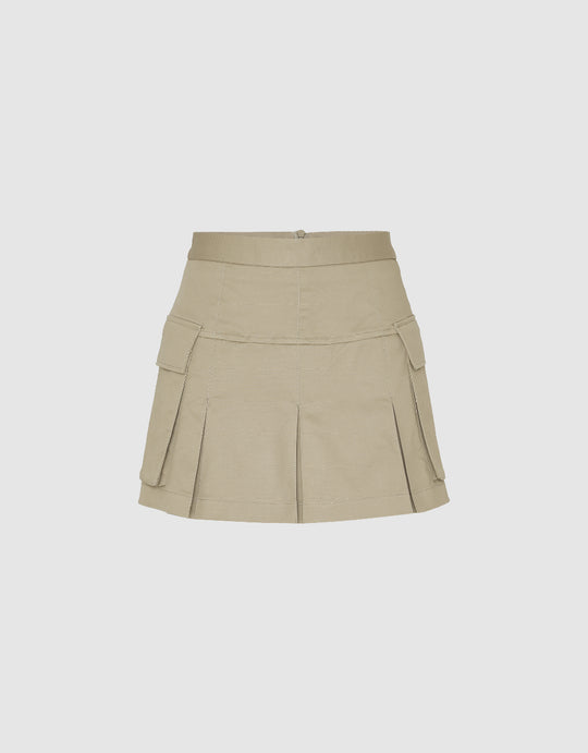 Multi-Pocket Mini A-Line Skirt
