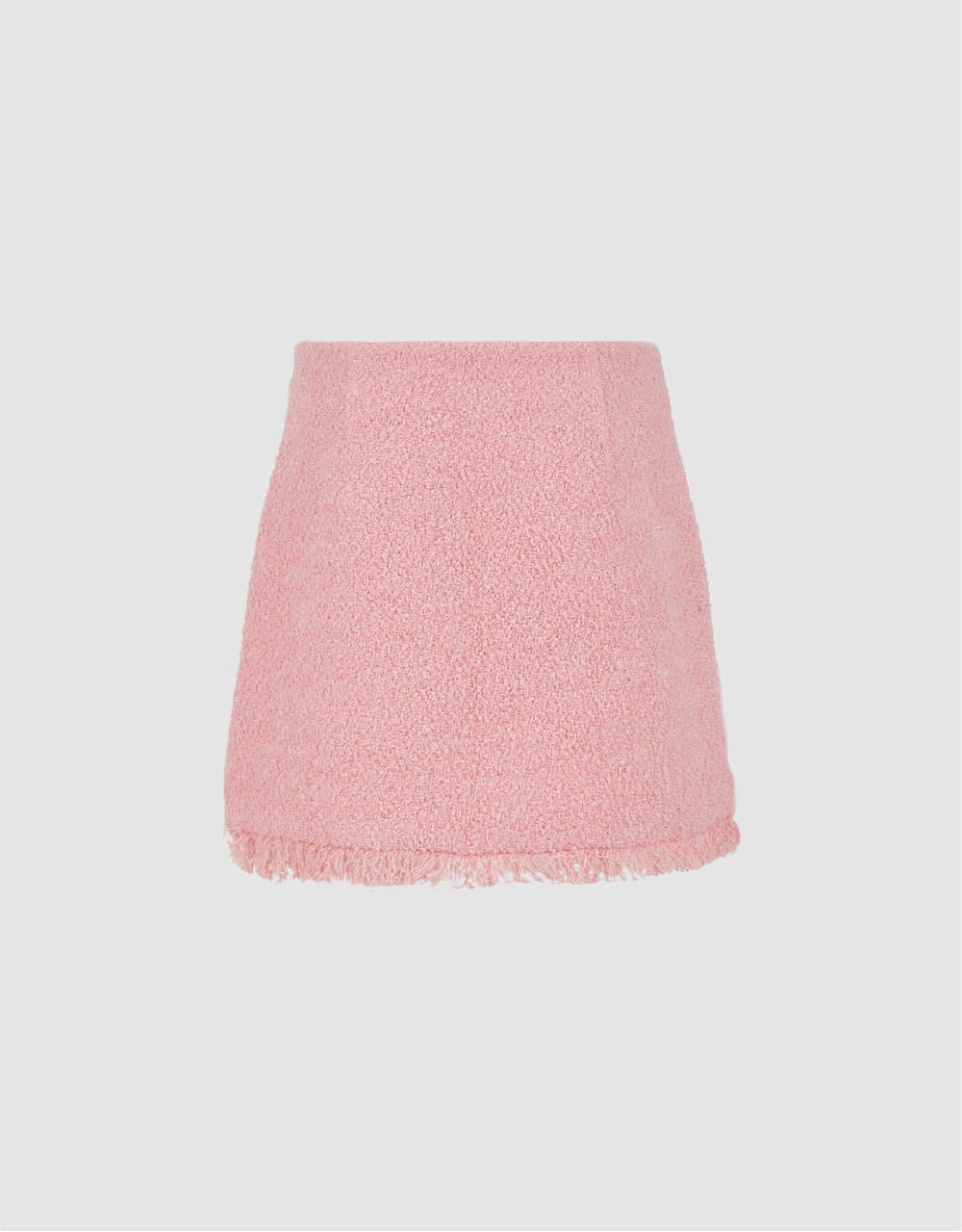 Raw Hem Tweed Mini A-Line Skirt