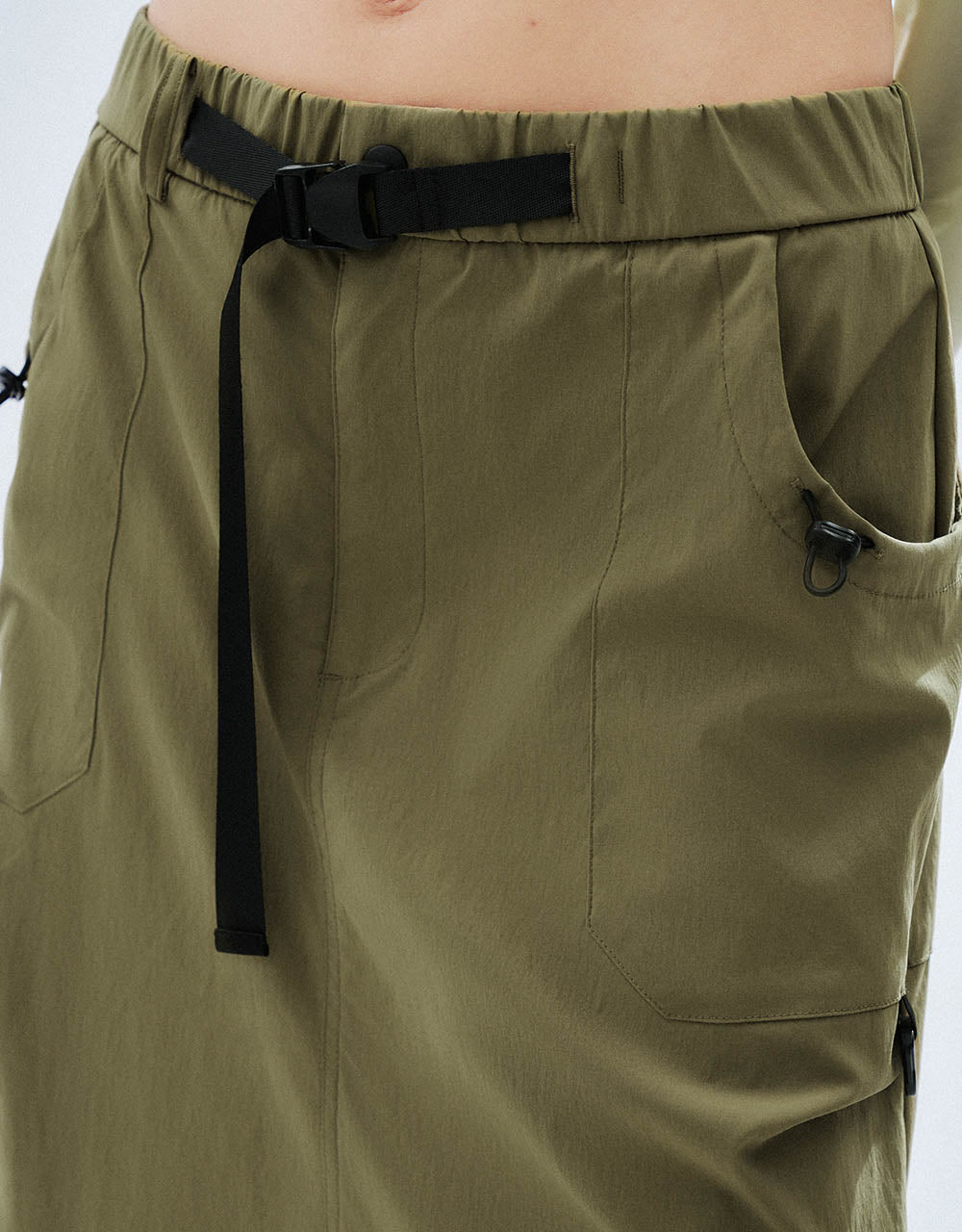 Midi Straight Skirt With Belt