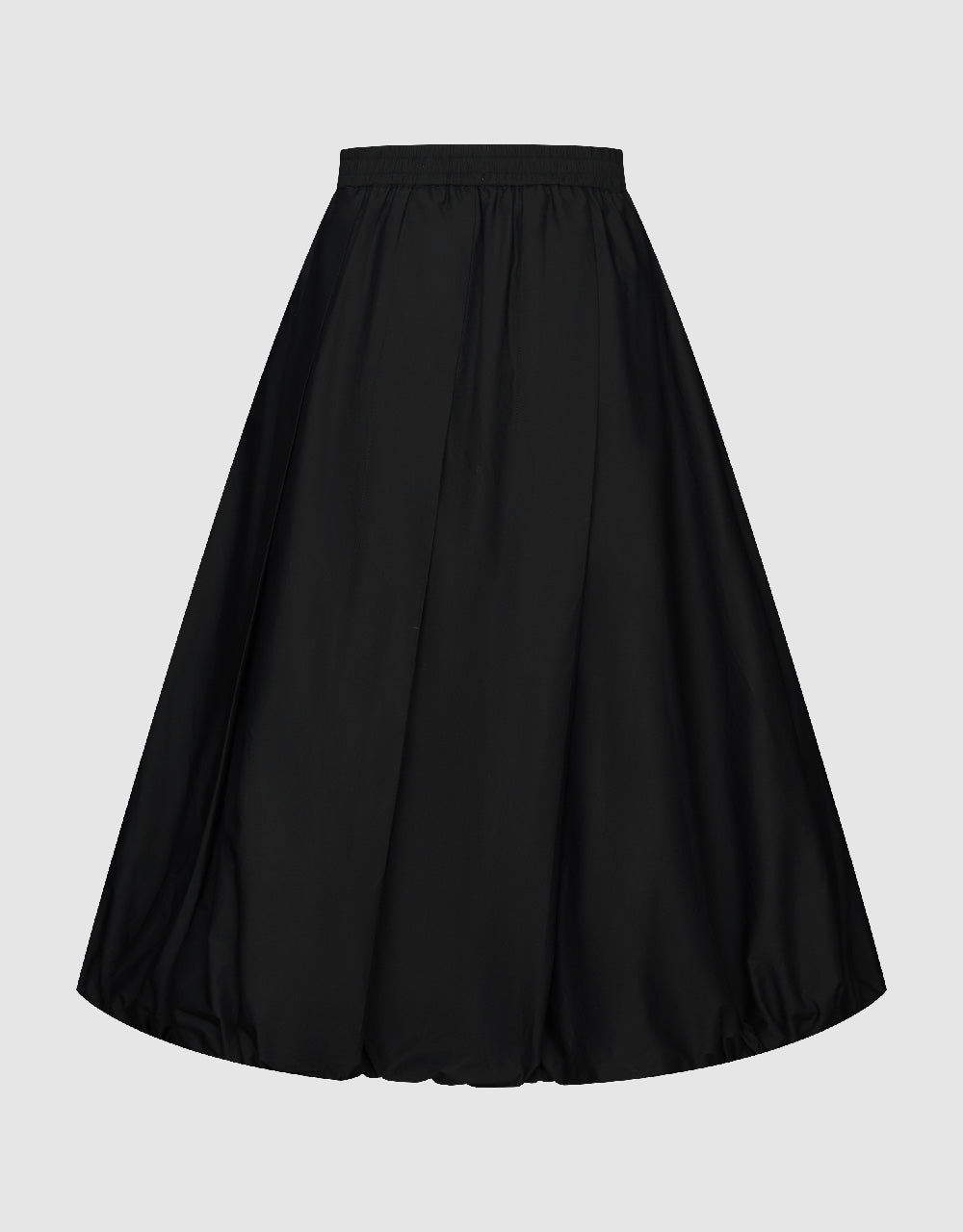 Elastic Waist Midi A-Line Skirt