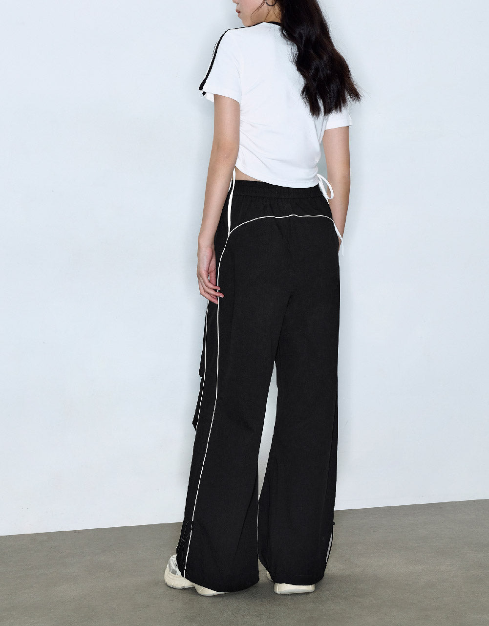 Elastic Waist Wide-Leg Pants