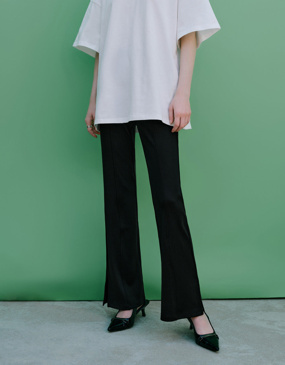 Knitted Extra Long Flare Pants