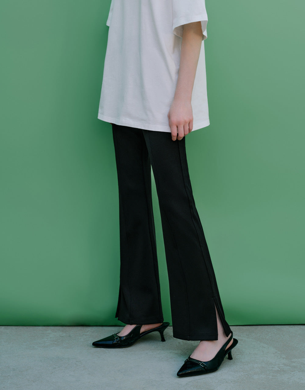 Knitted Extra Long Flare Pants