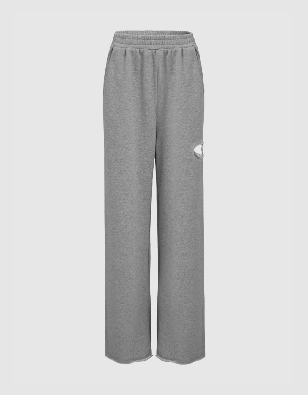 Cut-Out Knitted Wide-Leg Pants