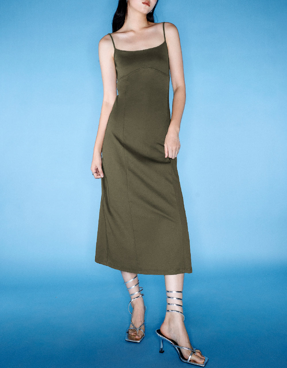 Off-Shoulder Skinny Cami Dress