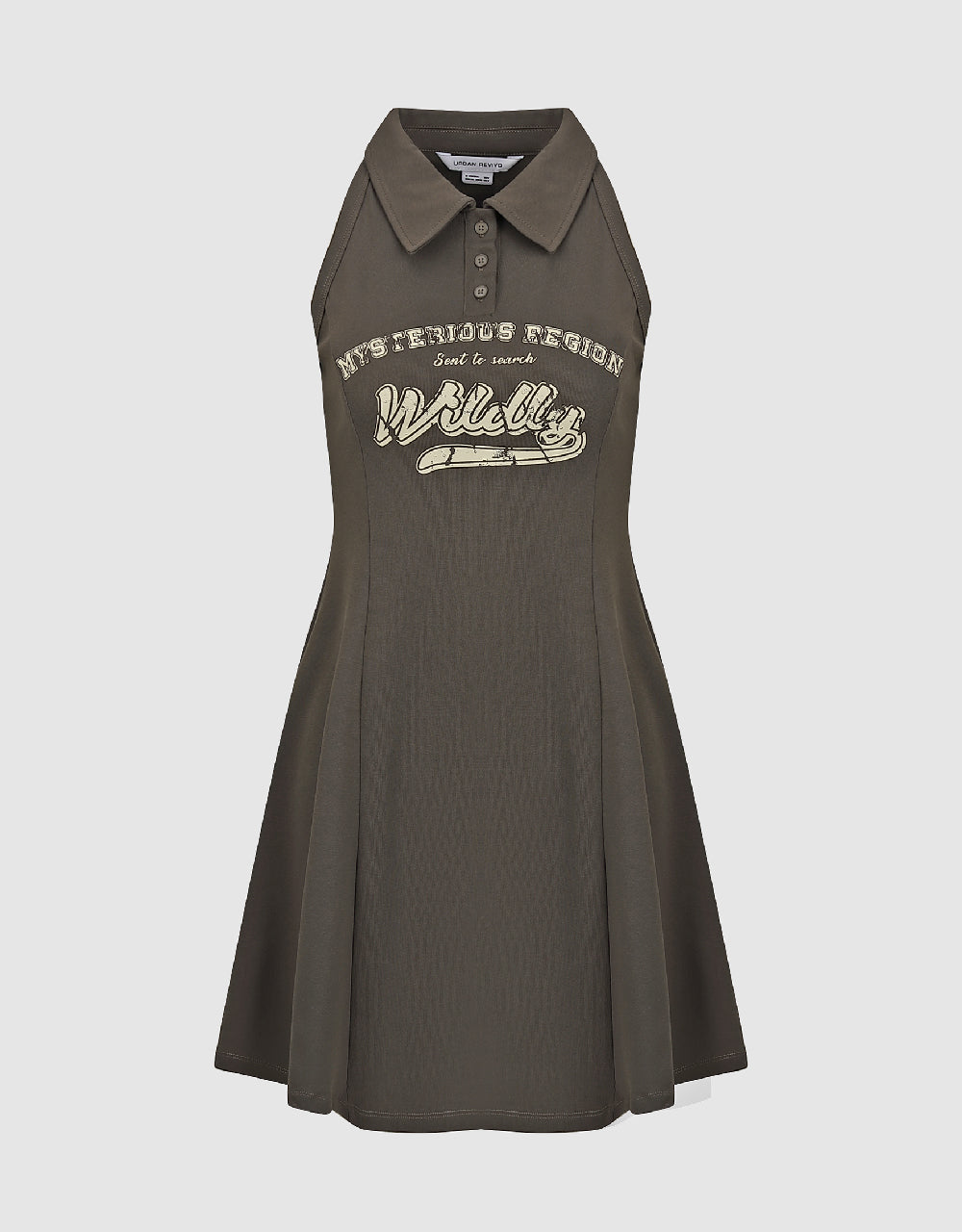 Letter Printed Sleeveless A-Line Dress