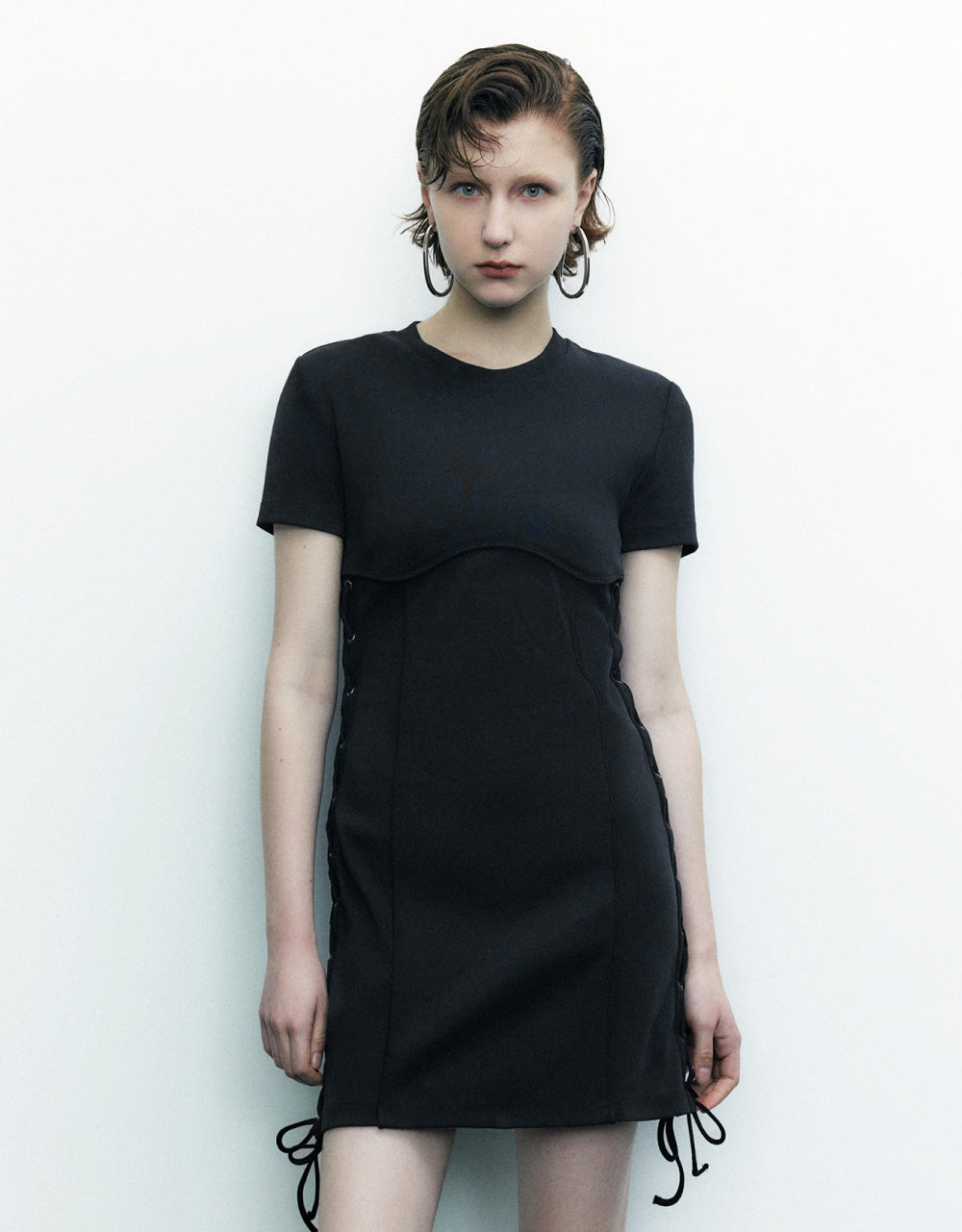Standard Sleeve Crew Neck Skinny-Fit Dress