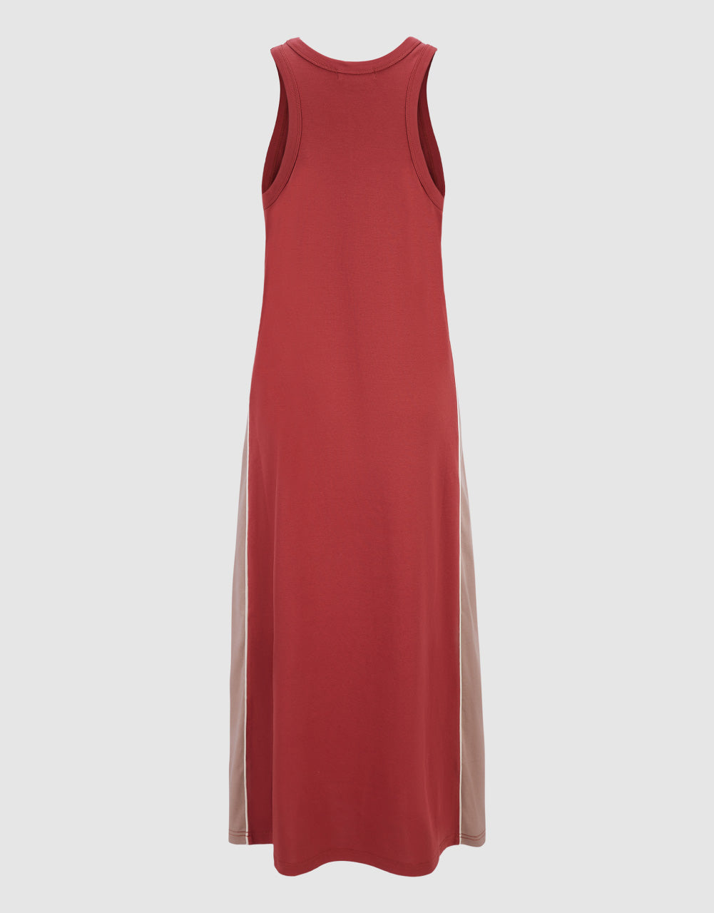 Contrast Sleeveless Crew Neck A-Line Dress