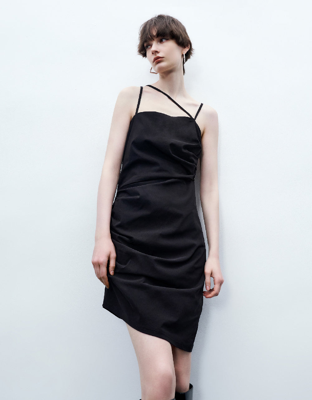 Ruched Sleeveless Skater Dress