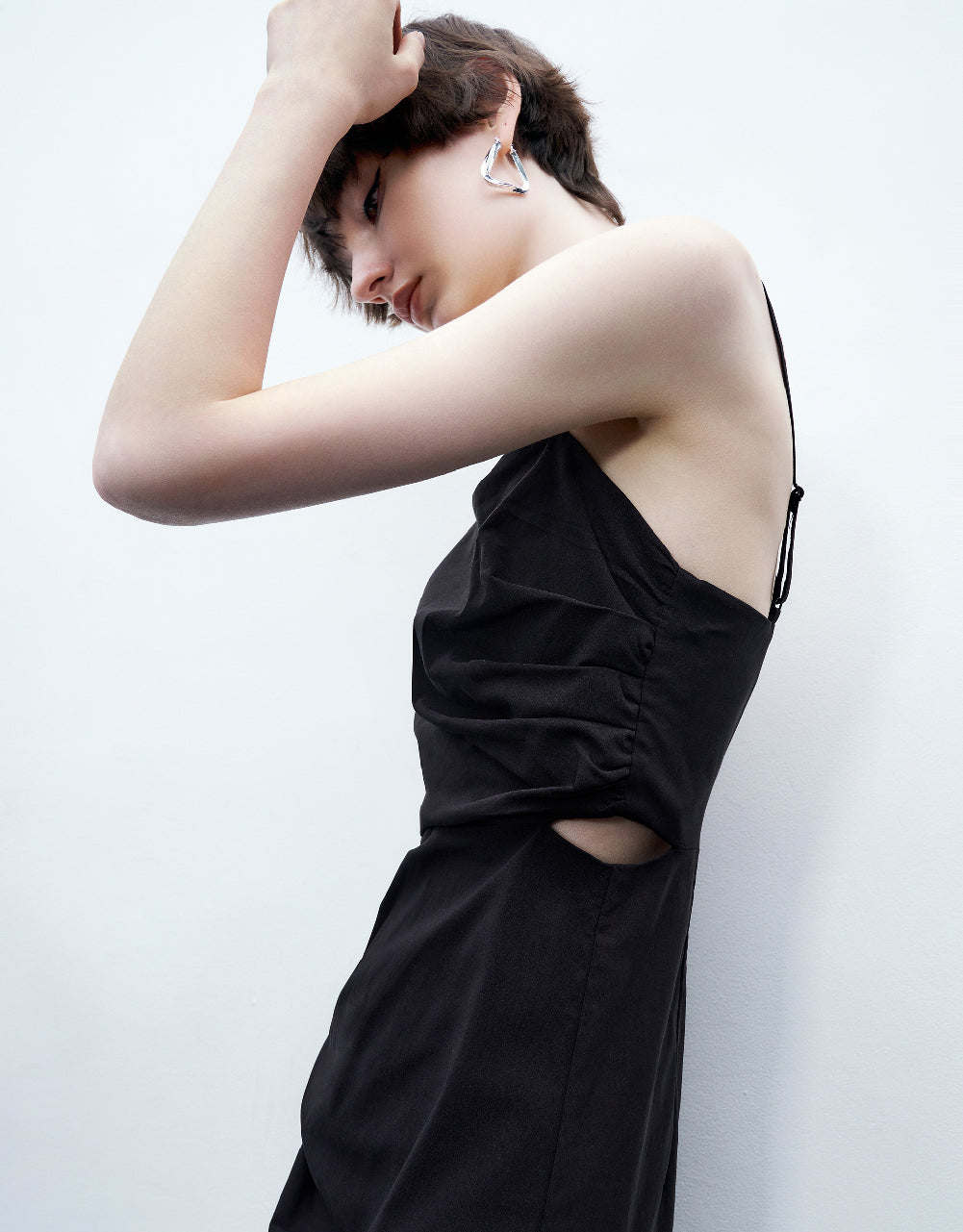 Ruched Sleeveless Skater Dress