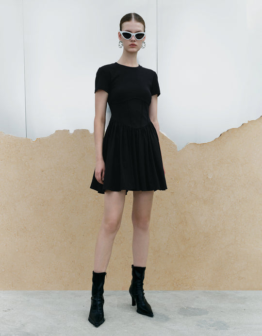 Crew Neck Straight Dress