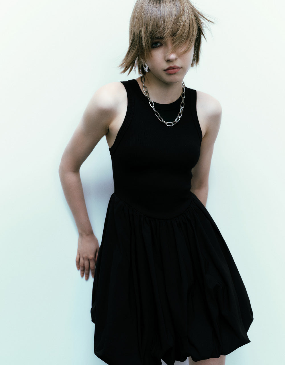 Sleeveless Crew Neck A-Line Dress