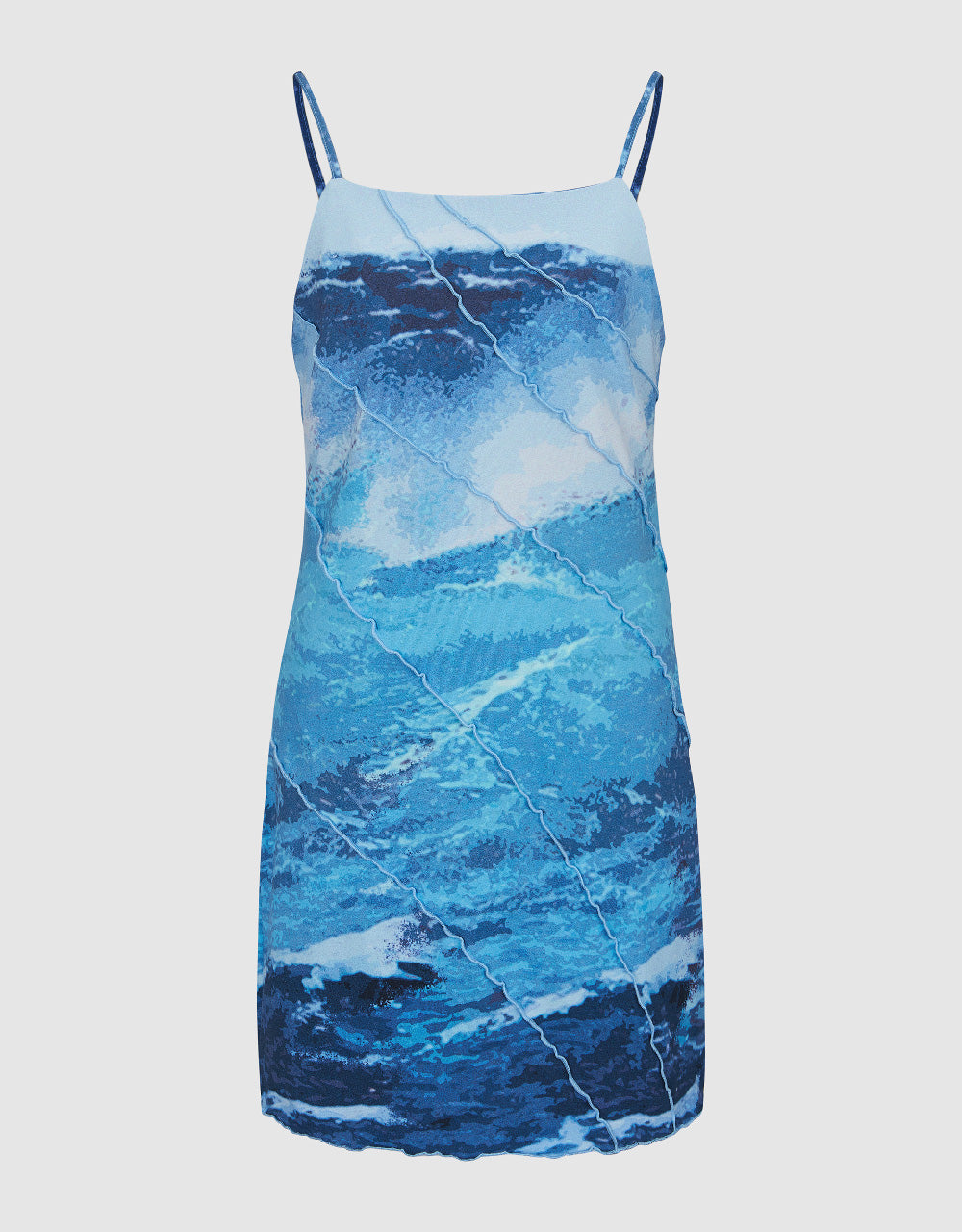 Wave Printed Skinny Cami Dress