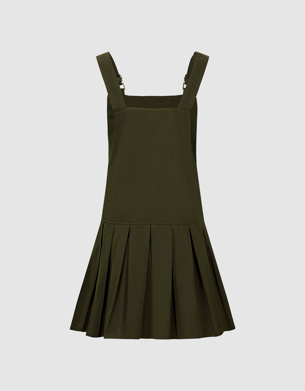 Sleeveless Square-cut Collar Pleated A-Line Dress