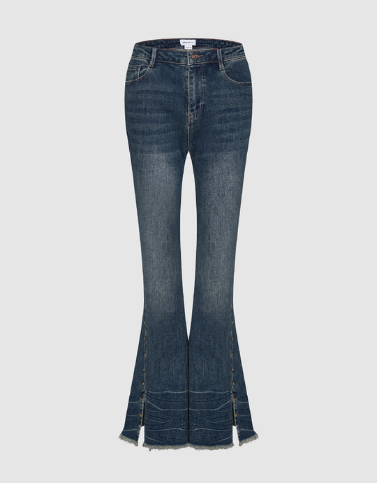 Split Hem Flare Jeans