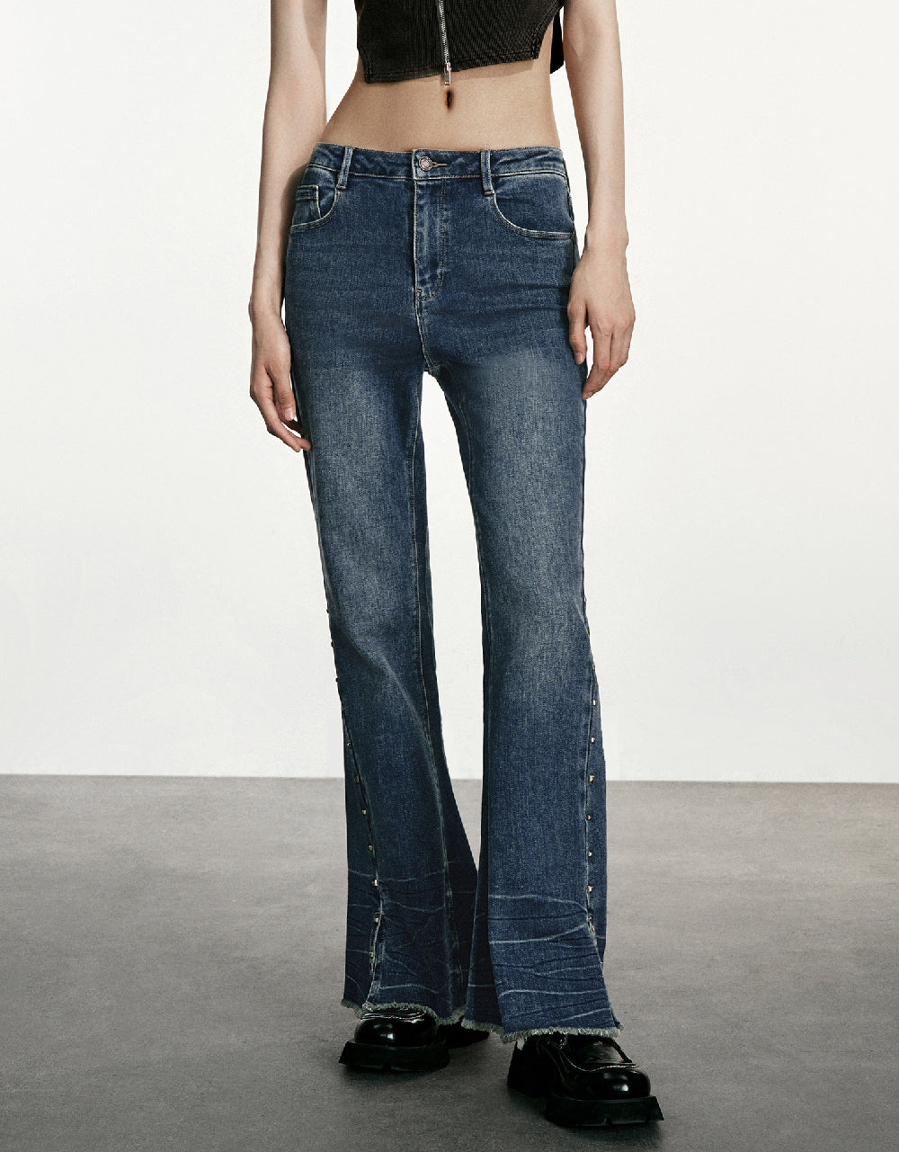 Split Hem Flare Jeans