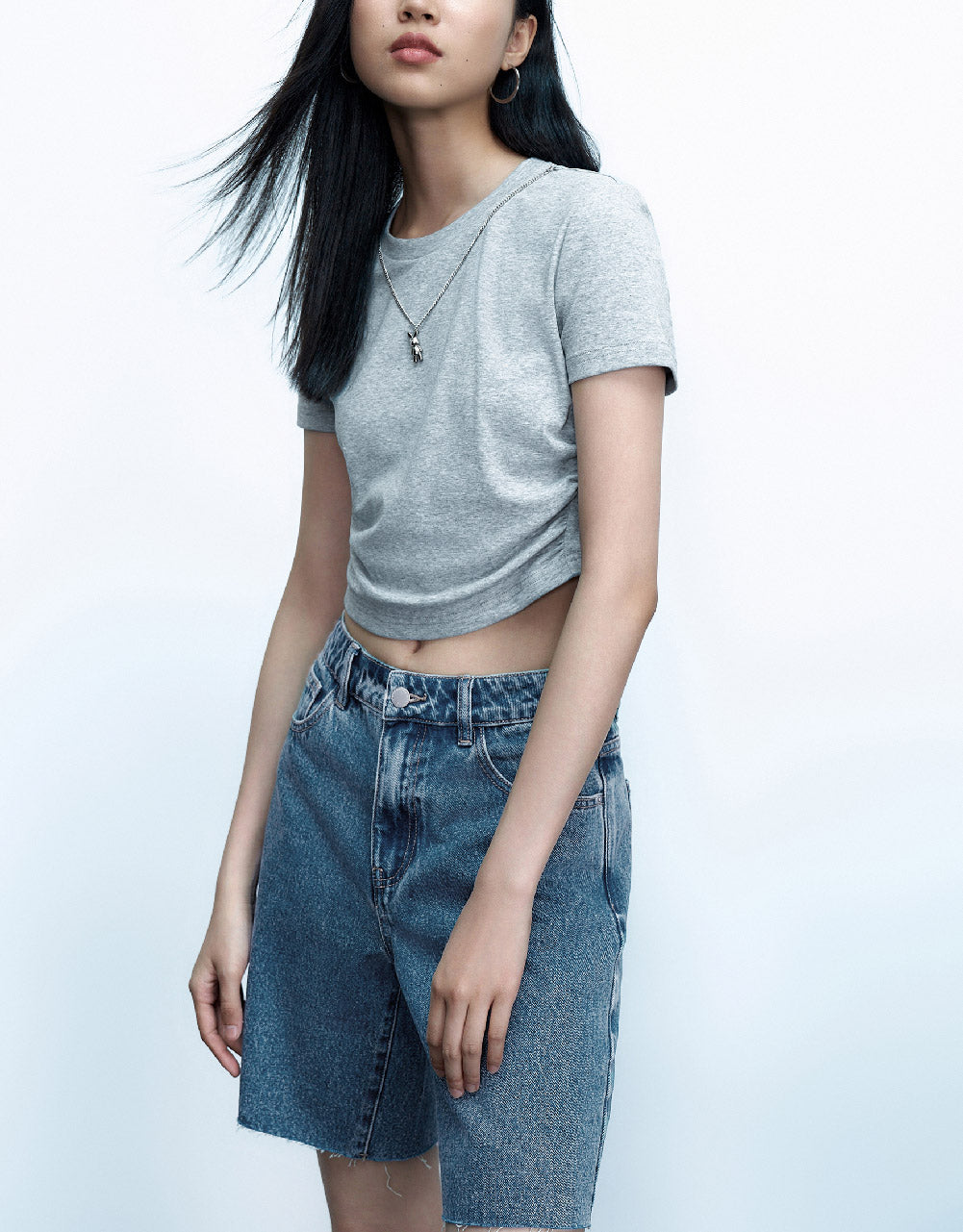 Raw Hem Denim Shorts