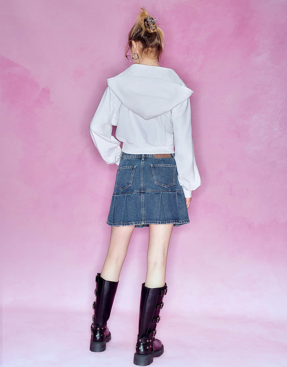 Mini A-Line Denim Skirt