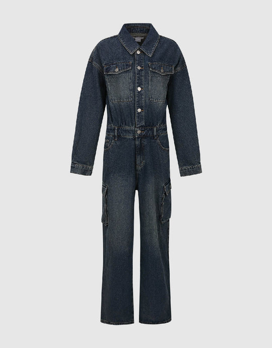 Loose Denim Jumpsuit