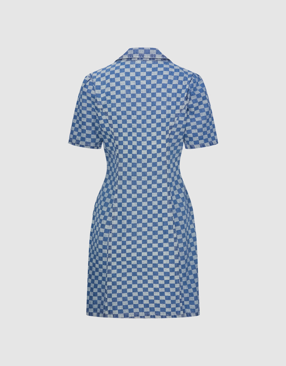 Checkered Denim Dress