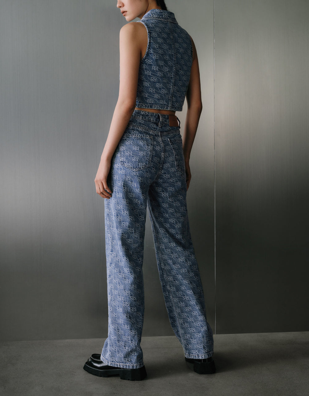Monogram Wide-Leg Jeans