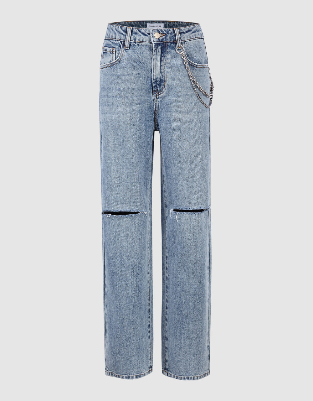 Ripped Jeans With Chain