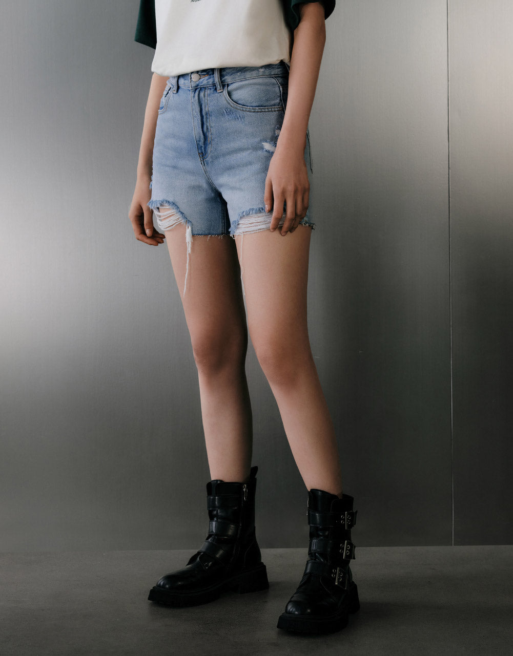 Raw Hem Denim Shorts
