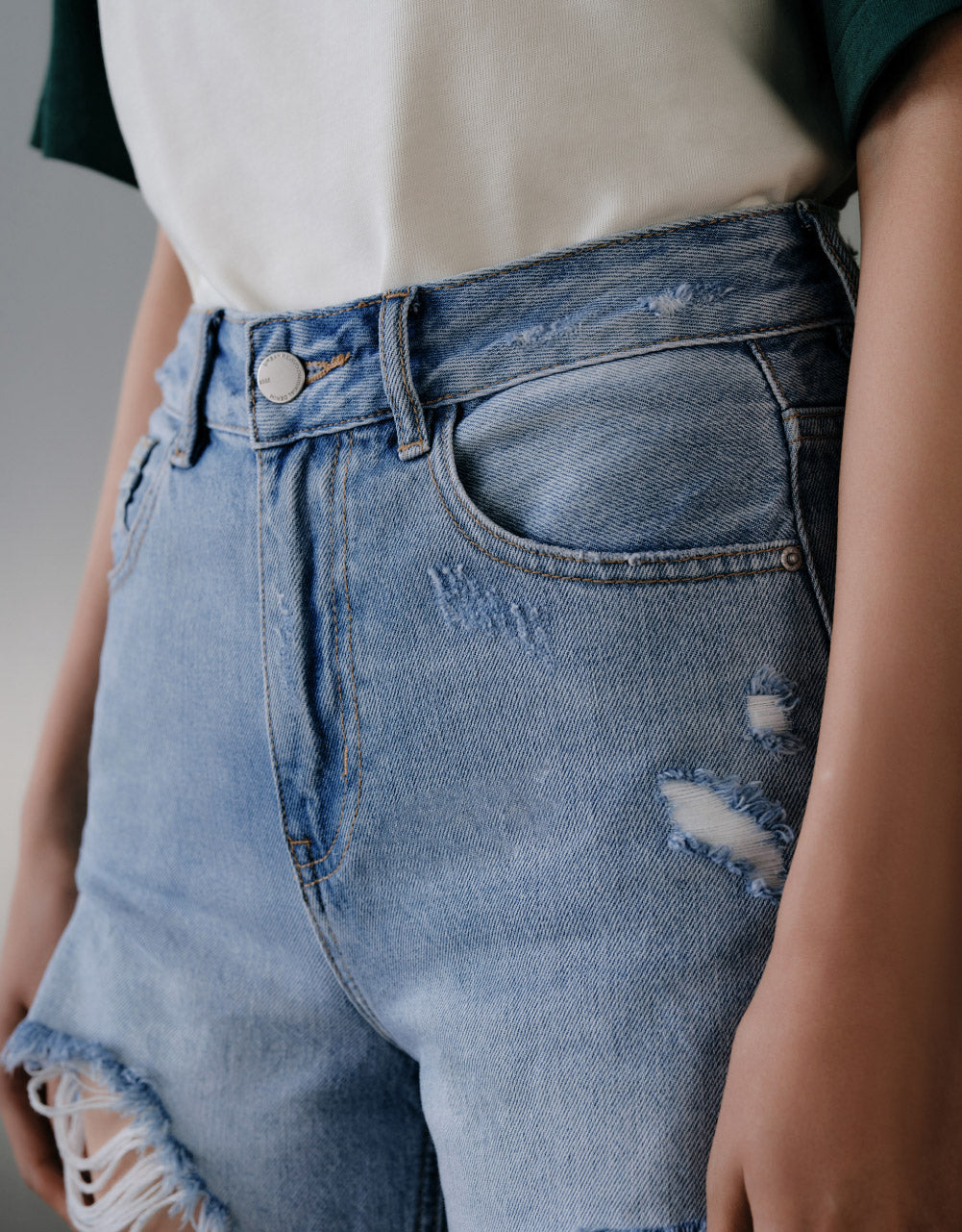 Raw Hem Denim Shorts