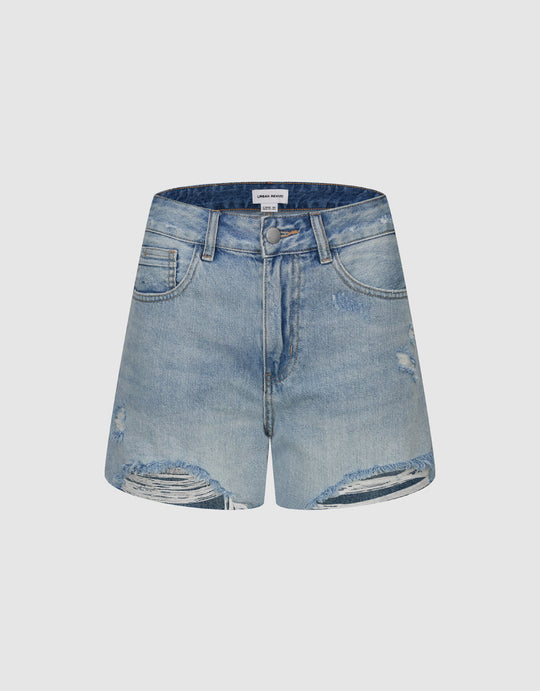 Raw Hem Denim Shorts