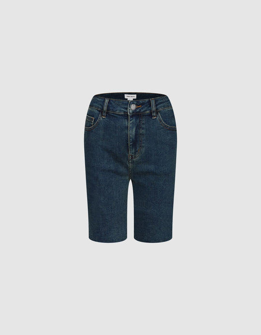 Mid-Waist Denim Shorts