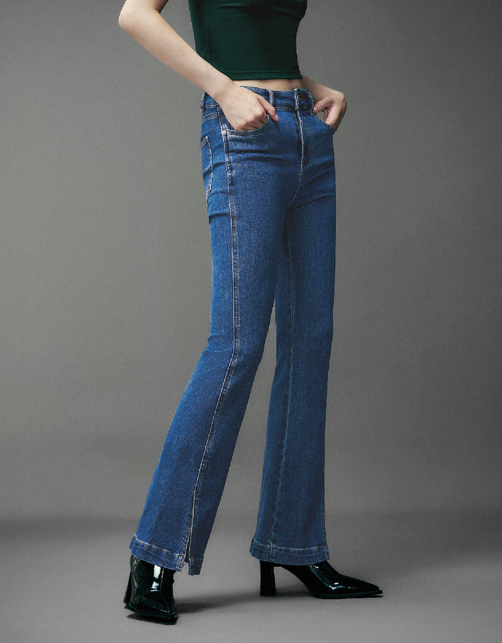Split Hem Flare Jeans